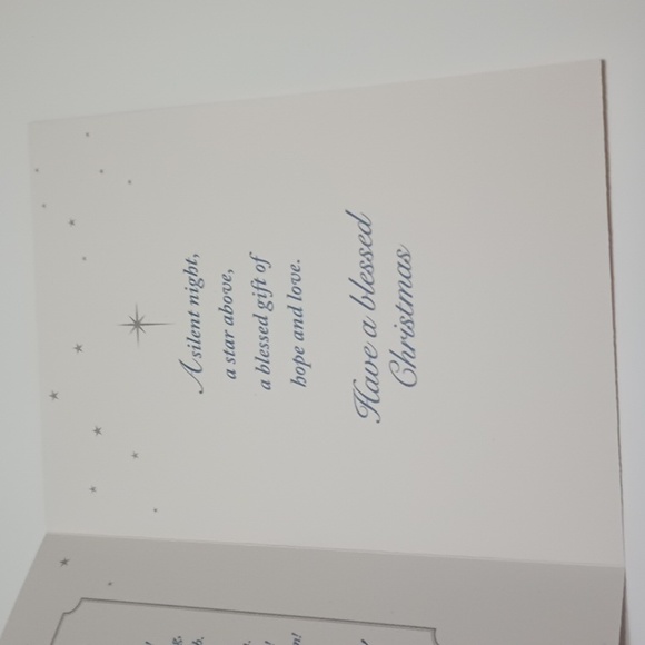 $2 Add-on Foil Wise Men Christmas Card & Envelope Silver Navy Blue - Picture 6 of 10